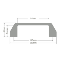 50-211-3SS MODULAR SOLUTIONS 120 BLACK NYLON PULL HANDLE<BR>STAINLESS STEEL HARDWARE 26MM X 137MM X 41MM